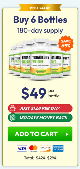 Buy 6 Bottles Trimology - 180 Day Supply Best Value
